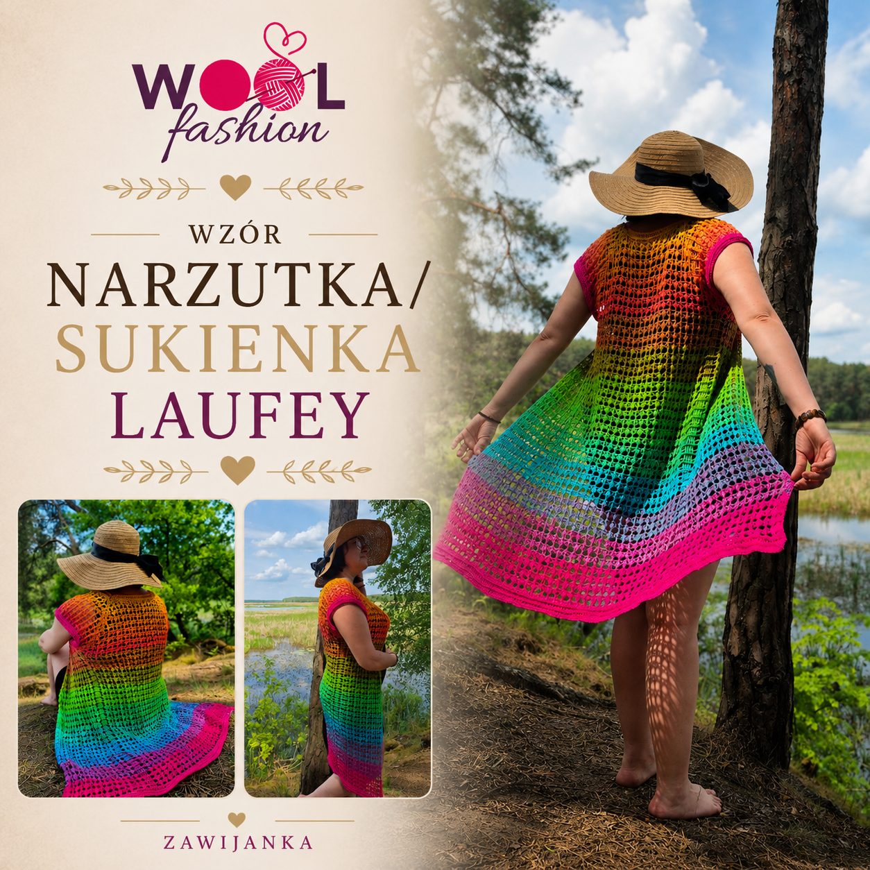 Wzór Sukienka/Narzutka Laufey- ZawijAnka handmade